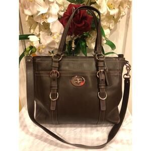 Coach Chelsea BROWN Leather Tote Bag with a Satchel #F14015 (PU500